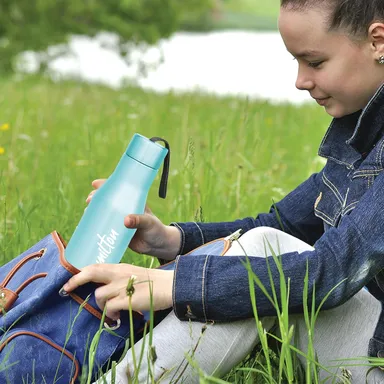 Milton super 500 Stainless Steel Water Bottle 475 ml | Leak Proof blue School Gym  thumbnail 3