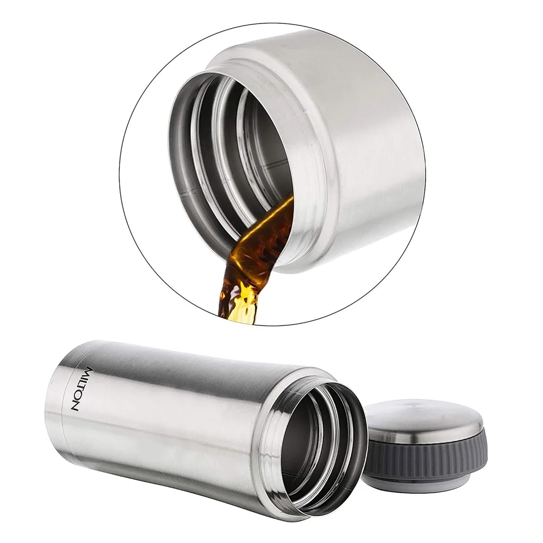 Milton Thermosteel Flask | 420 ml Hot & Cold Vacuum Insulated | Leak & Rust Proof | Silver image 2
