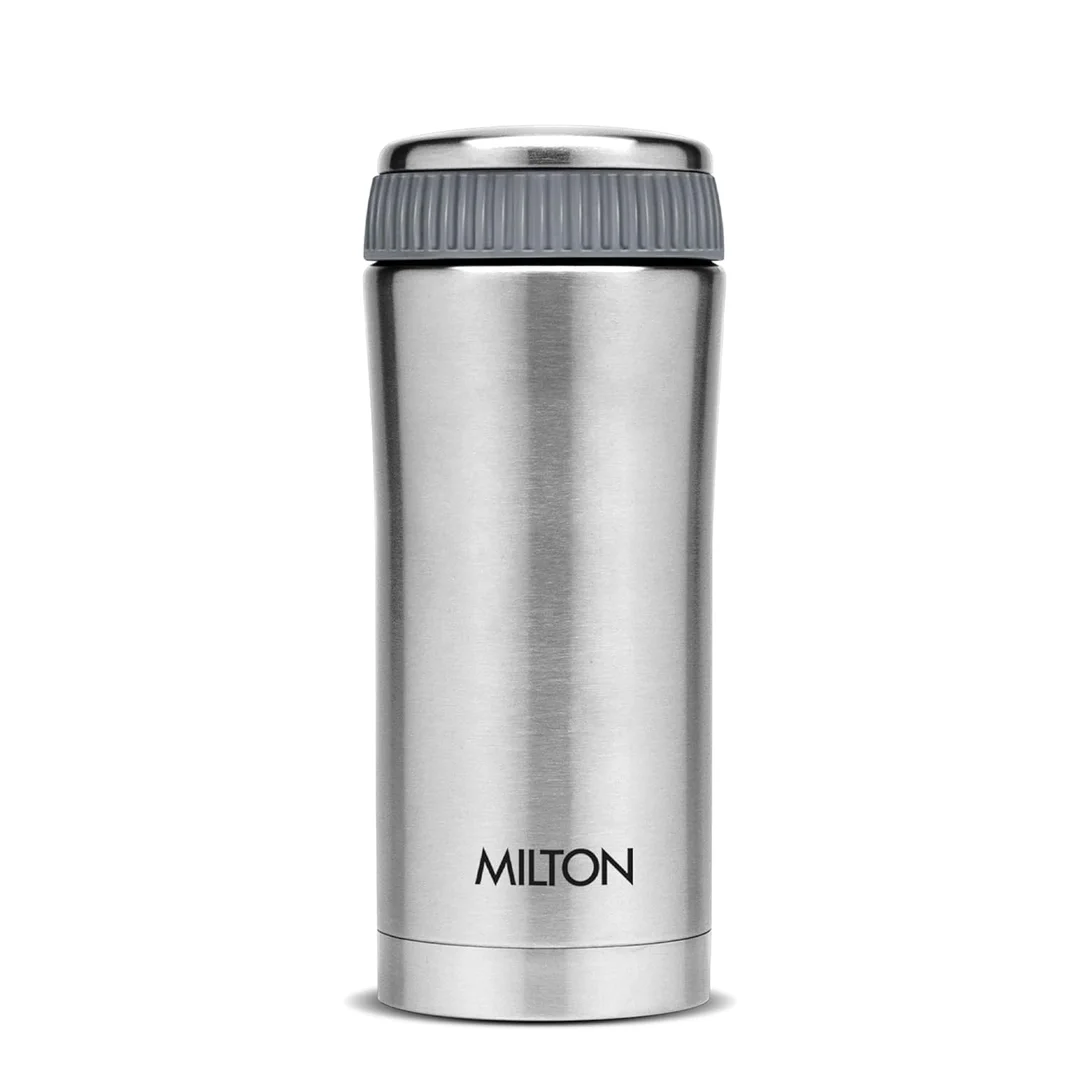 Milton Thermosteel Flask | 420 ml Hot & Cold Vacuum Insulated | Leak & Rust Proof | Silver image 1