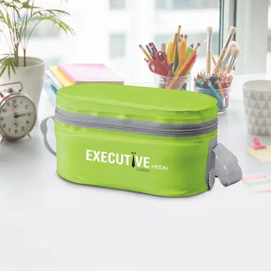MILTON Executive Lunch Box 3-Compartment Insulated Tiffin with 2 Stainless Steel 280ml + Microwave-Safe 450ml Plastic Container Leak-Proof Office Bag Green thumbnail 3