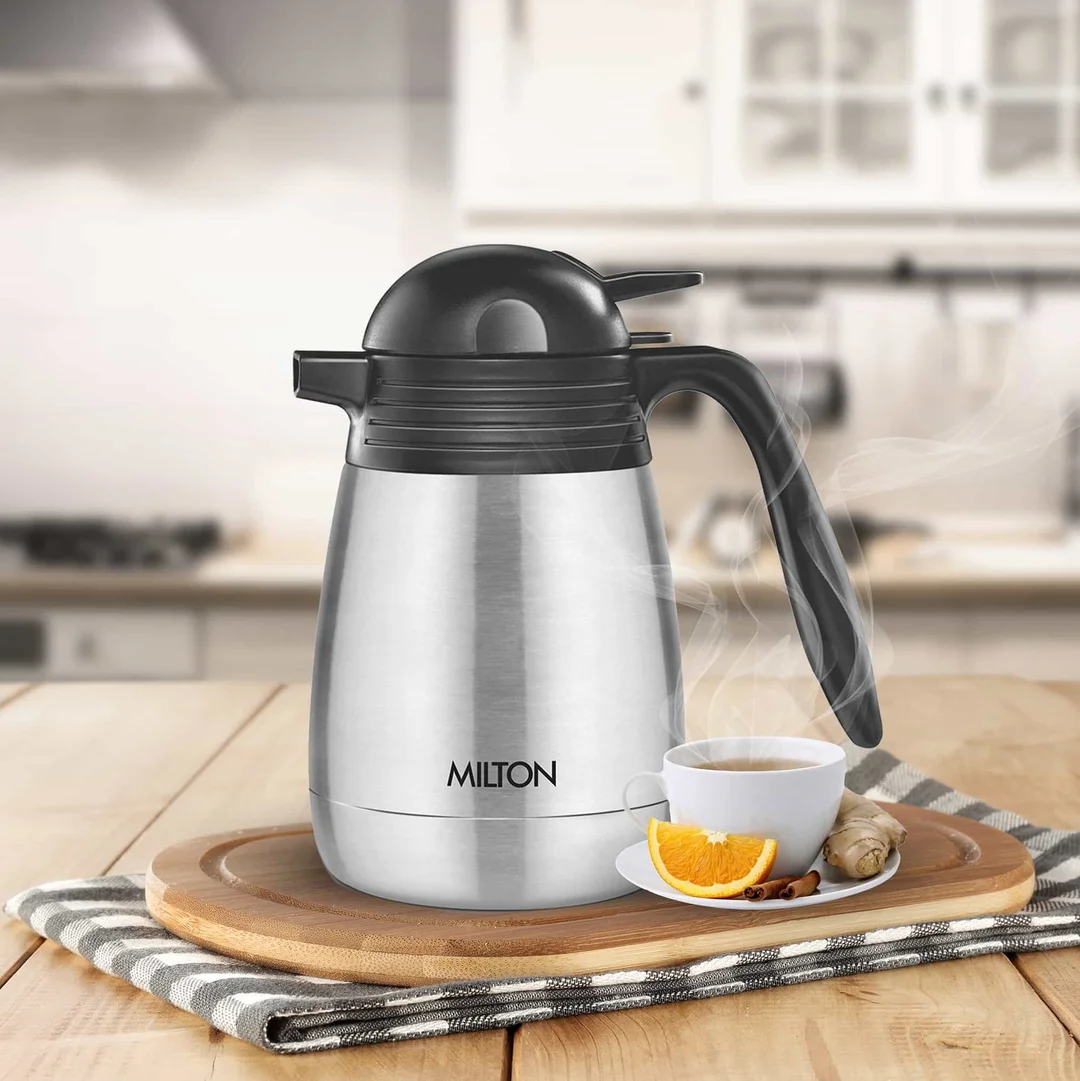 Milton Thermosteel Vacuum Insulated Carafe 600 ml – Leak‑Proof, Double‑Wall Stainless Steel Hot & Cold Flask for Office & Home Use image 2