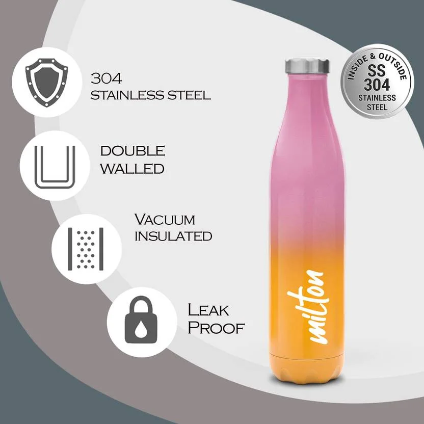 Milton Prudent 1100 Thermosteel Flask 1 | Vacuum Insulated Hot & Cold | Leak‑Proof | Double‑Wall Steel | Pink Orange image 3