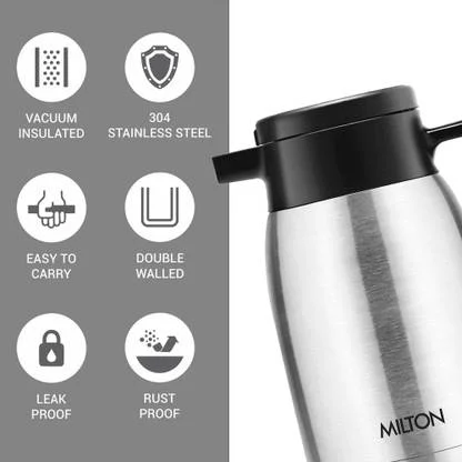 MILTON Thermosteel Omega Flask 350 ml | Insulated Stainless Steel Bottle | Leakproof Travel Flask for Office & Outdoor Use, Silver image 4
