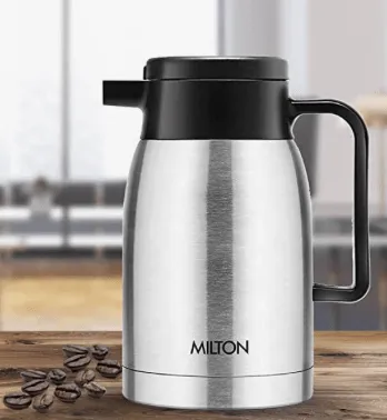 Milton Omega 500ml Stainless Steel Vacuum Insulated Flask | Hot & Cold Coffee Tea Carafe Leak-Proof Silver for Travel Office Daily Use thumbnail 0