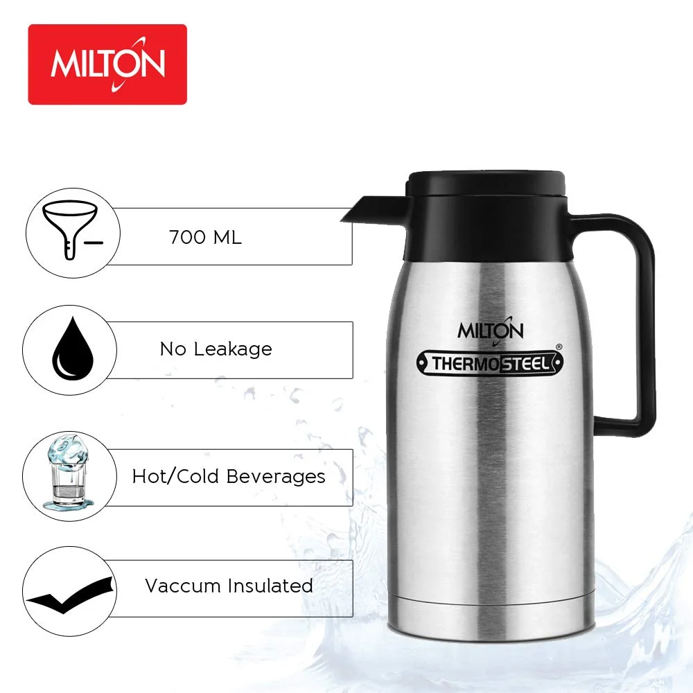 ThermoPure Stainless Steel Vacuum Insulated Carafe 700ml | Leak Proof| Double Walled Flask for Coffee & Tea | Rust Free, Portable, Ideal for Office & Travel image 1