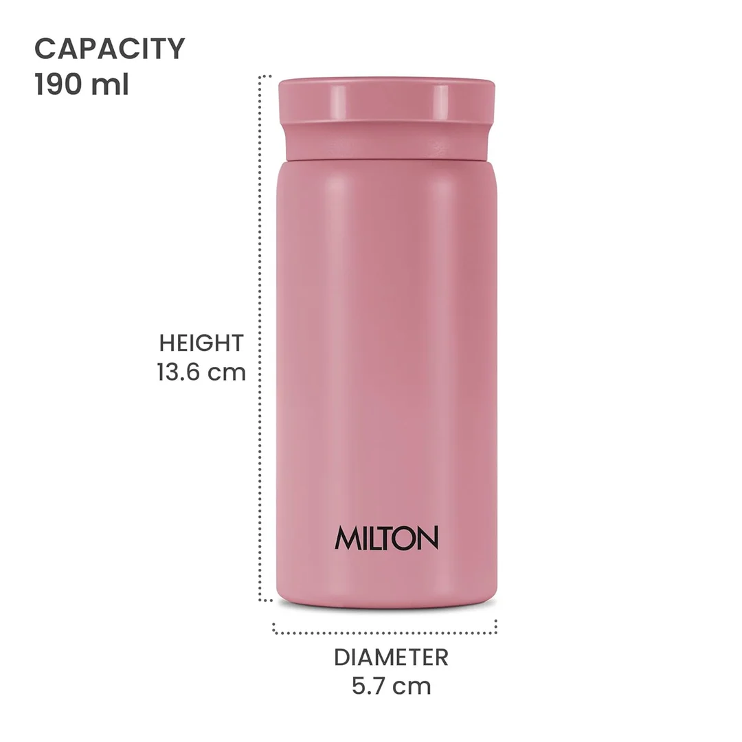 Milton Minimate 200 | 190 ml Thermosteel Insulated Water Bottle | Leak Proof | Office Gym School | Berry image 6