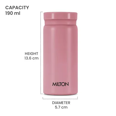 Milton Minimate 200 | 190 ml Thermosteel Insulated Water Bottle | Leak Proof | Office Gym School | Berry thumbnail 5