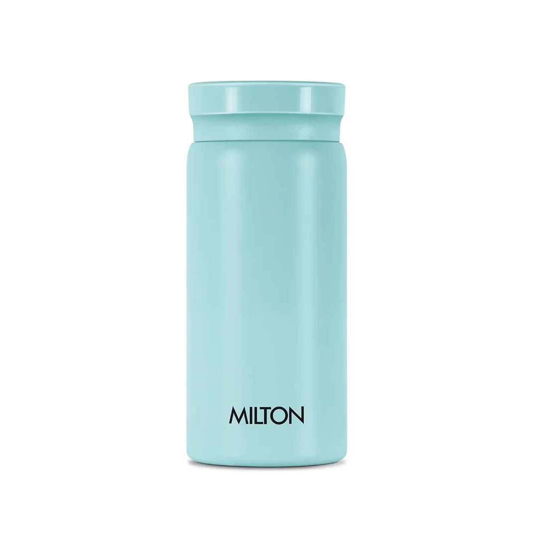 Milton Minimate 200 | 190 ml Thermosteel Insulated Water Bottle | Leak Proof| 24 Hr Hot & Cold | Office, Gym, School | Blue image 1