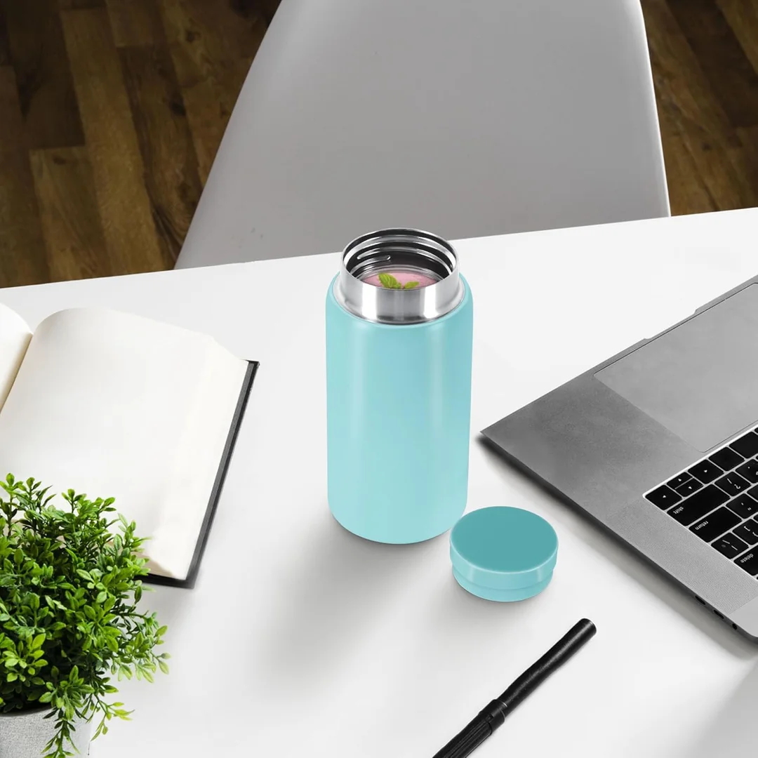 Milton Minimate 200 | 190 ml Thermosteel Insulated Water Bottle | Leak Proof| 24 Hr Hot & Cold | Office, Gym, School | Blue image 3