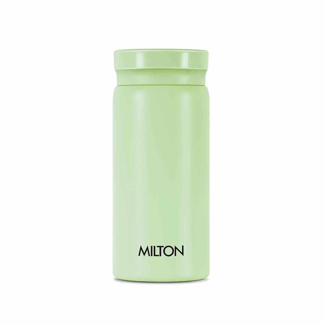 Milton Minimate 200 | 190 ml Thermosteel Insulated Water Bottle | Leak Proof| Office Gym School | Light Green image 1