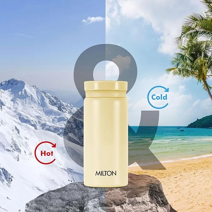 Milton Minimate 200 Thermosteel Vacuum-Insulated Stainless Steel Water Bottle – 190 ml, 24 Hr Hot & Cold, ISI Certified Leak-Proof Bottle for Office, Gym & School image 3