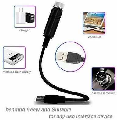 FOZZBEE Star Projector Light USB for Cars | Mini LED Galaxy Night Lamp | Universal Fit Disco Ambient Light thumbnail 4
