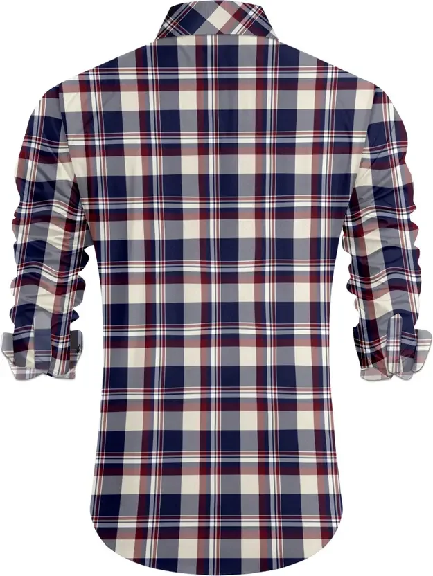Men Slim Fit Multicolor Checkered Casual Shirt | Cotton Blend | Full Sleeve | Buy Checkered Shirt image 2