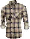 Men’s Checkered Casual Shirt | Khaki Blue Regular Fit | Cotton Blend | Stylish Everyday Wear| Full Sleeve Button-Down thumbnail 2
