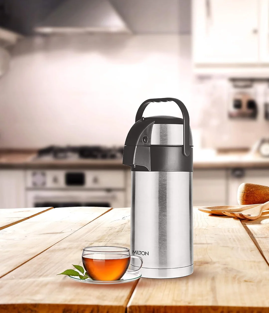 Milton Beverage Dispenser 2500 ml| Thermosteel Vacuum Flask |24 h Hot & Cold Leak Proof Party Office Refillable image 4