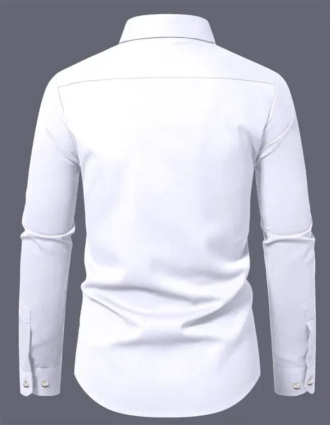 Men’s Solid White Shirt | Casual Cotton Shirt for Summer | Regular Fit for Daily Office Wear Stylish & Breathable image 2