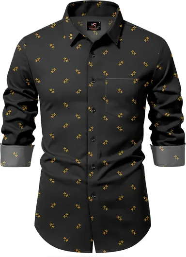 Men Solid Black Casual Shirt Slim Fit Cotton | Stylish Office & College Wear  thumbnail 0