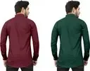  Men Cotton Shirt  Maroon Dark Green | Plain Formal Shirt for Office & Party Wear | Dual Color Stylish Premium Shirt for Men thumbnail 2