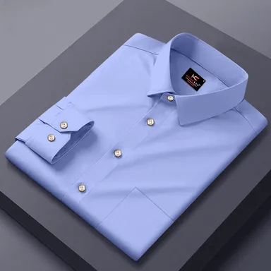 Men’s Casual Shirt Solid | Light Blue Cotton Slim Fit | Summer Shirt for Office |Daily Wear thumbnail 0