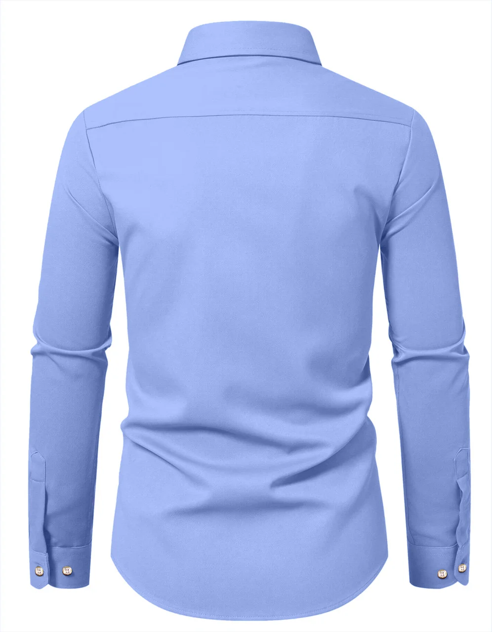 Men Solid Casual Shirt | Light Blue Cotton | Slim Fit  Office & Daily Wear image 2