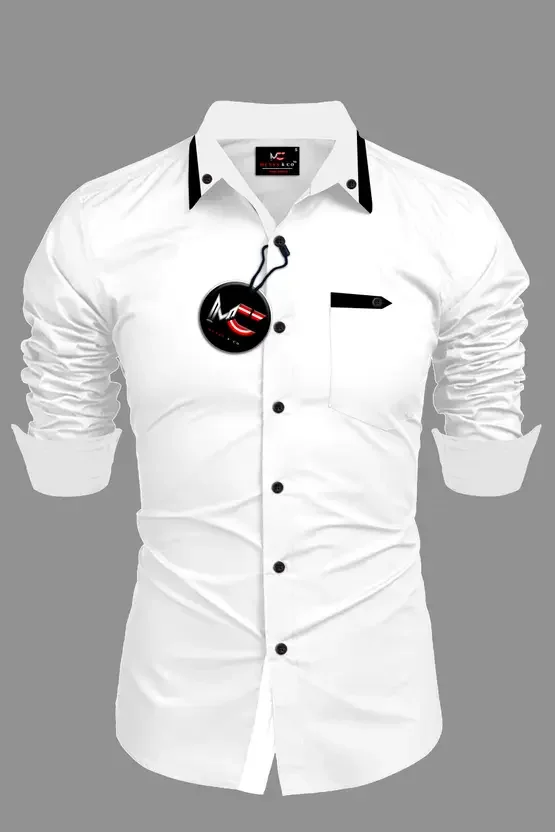 Men Solid Casual White Shirt | Branded Cotton Shirt for Men | Office Party & Daily Wear | Stylish & Affordable image 2