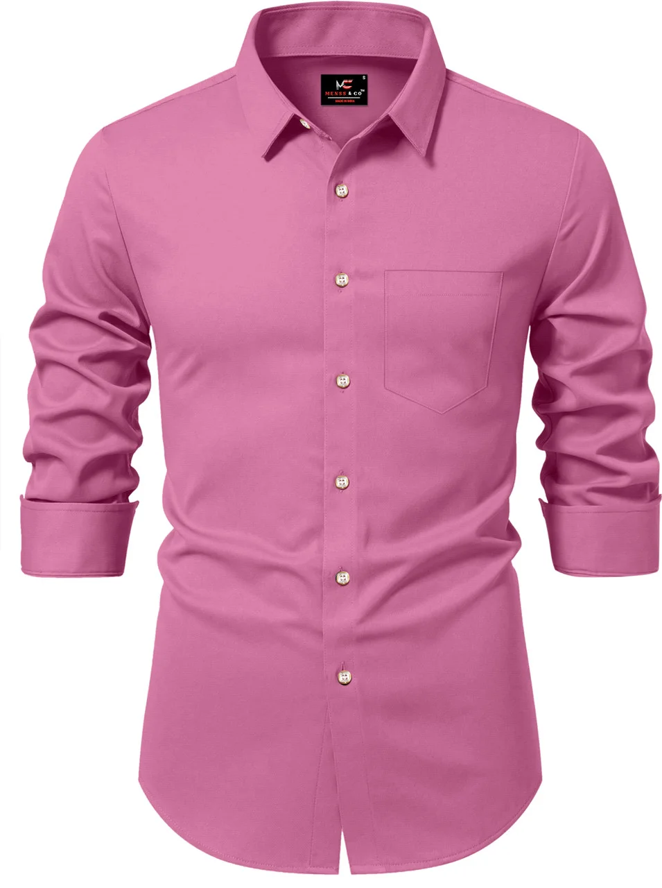 Men Solid Casual Pink Shirt | Stylish Summer Cotton Wear| Affordable Fashion image 1