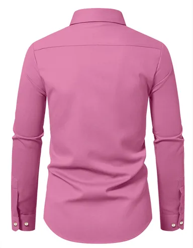 Men Solid Casual Pink Shirt | Stylish Summer Cotton Wear| Affordable Fashion thumbnail 1