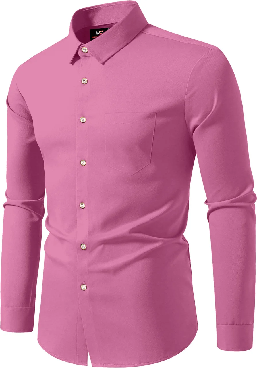 Men Solid Casual Pink Shirt | Stylish Summer Cotton Wear| Affordable Fashion image 3