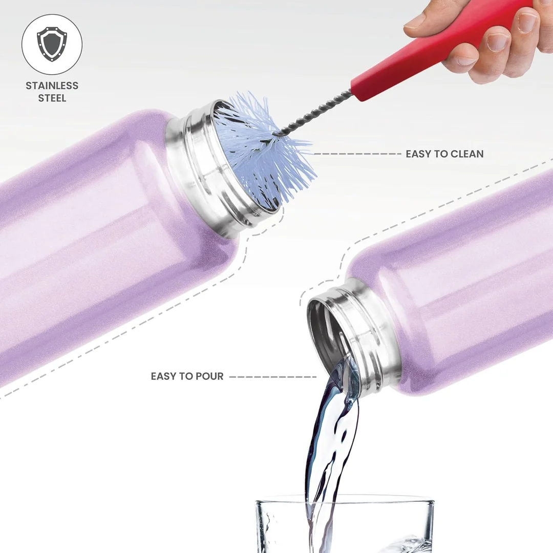 Milton Stainless Steel Water Bottle 1000 ml | Leak Proof Rust Proof | Gym Office School Use | ISI Certified | Purple Color image 4