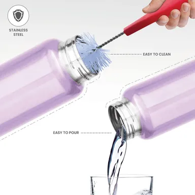 Milton Stainless Steel Water Bottle 1000 ml | Leak Proof Rust Proof | Gym Office School Use | ISI Certified | Purple Color thumbnail 3