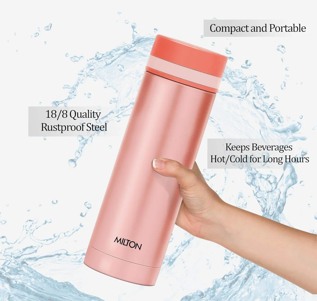Milton Thermosteel Slim 350 ml Vacuum Insulated Bottle | Leak‑Proof | Travel/Office image 2