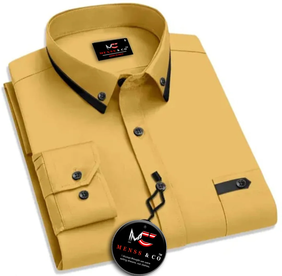 Men’s Self Design Shirt | Yellow Cotton Casual Shirt Summer Wear Stylish Everyday Fit for Men| Light Fabric image 1
