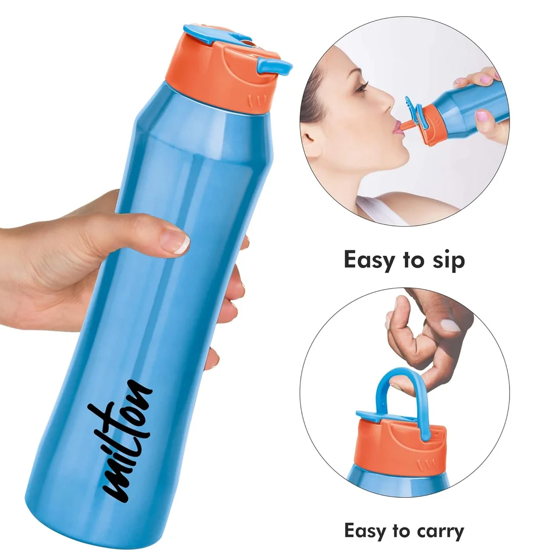 Milton Stark 900 Thermosteel Insulated Water Bottle 790 ml Blue 24 Hours Hot Cold Leak Proof Stainless Steel Bottle image 5