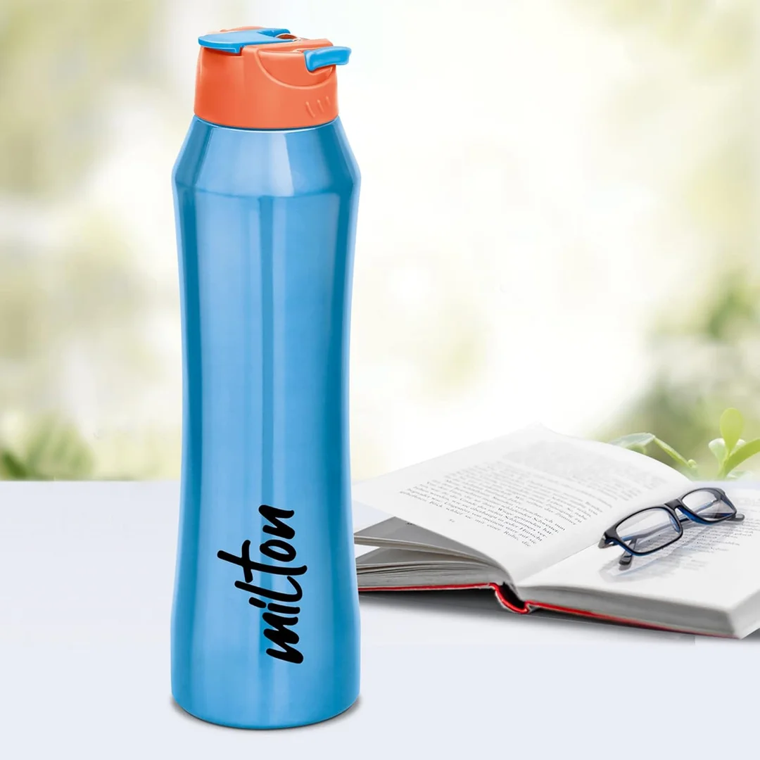 Milton Stark 900 Thermosteel Insulated Water Bottle 790 ml Blue 24 Hours Hot Cold Leak Proof Stainless Steel Bottle image 6