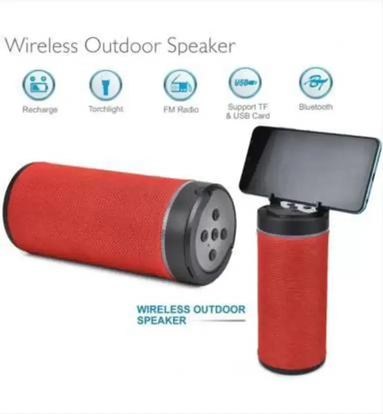 KT-125 Bluetooth Wireless Speaker with Mobile Rack | Red, Rechargeable, Siri Assistant | Portable Speaker for Phone, Outdoor, Home Use image 4