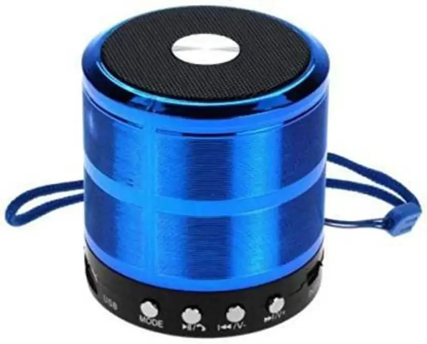 WS-887 Mini Bluetooth Speaker Blue | FM USB Memory Card Slot AUX | 5W Wireless Speaker for Travel |Home Use image 3
