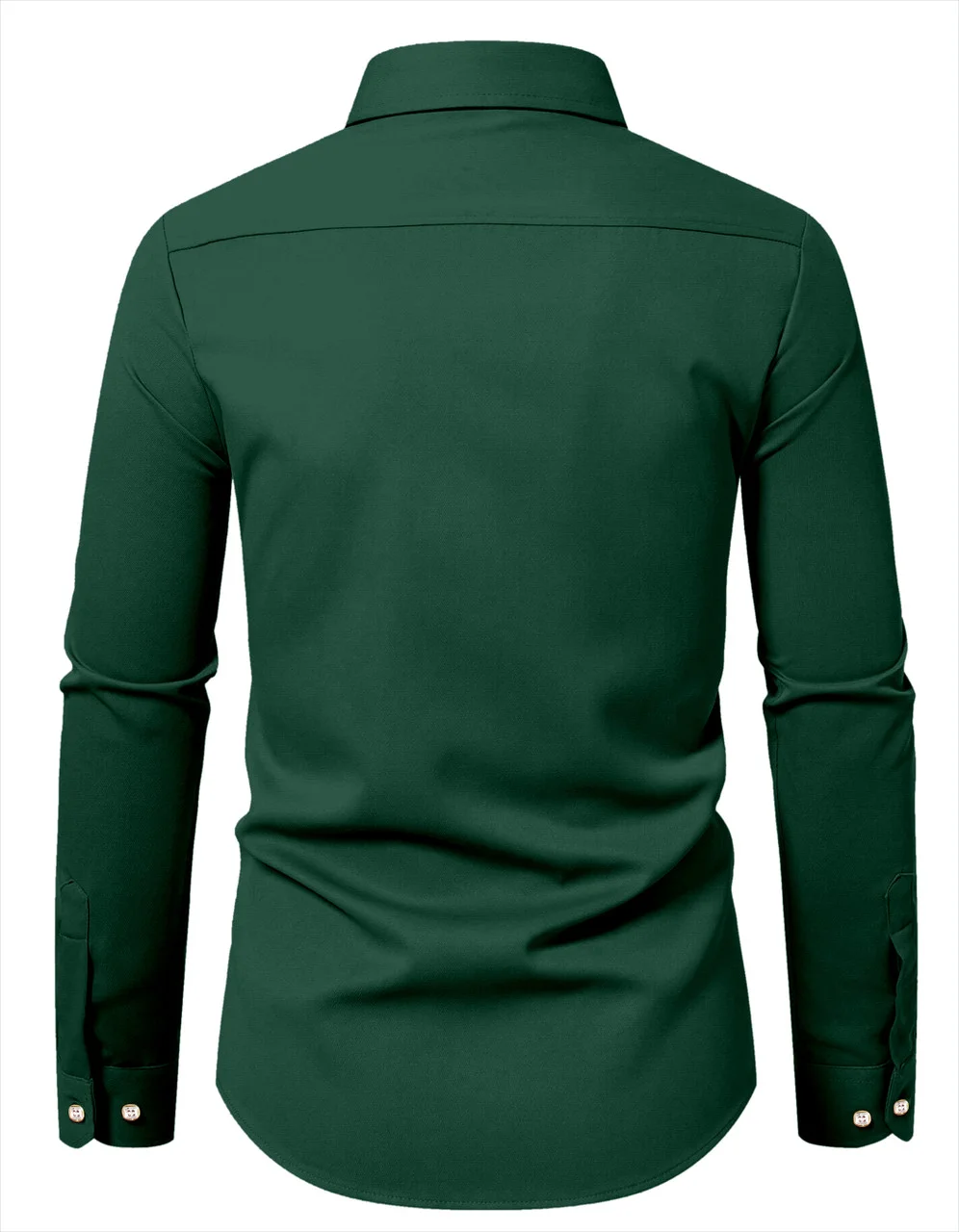Men’s Solid Green Casual Shirt | Cotton Slim Fit, Budget-Friendly Daily Wear for Guys image 2