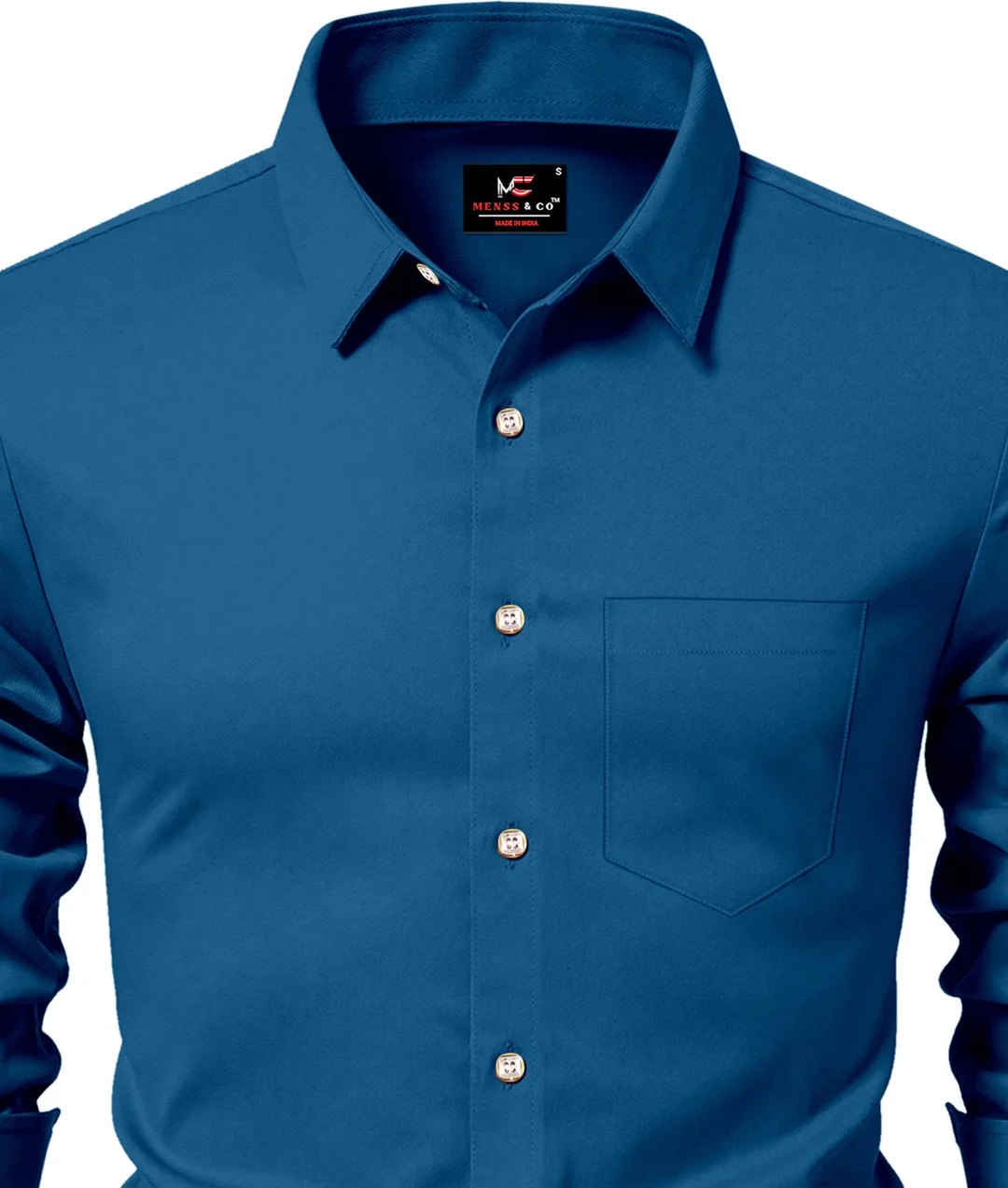 Men’s Solid Blue Casual Shirt | Cotton Slim Fit, Stylish Everyday | Wear for Men Affordable & Branded image 4