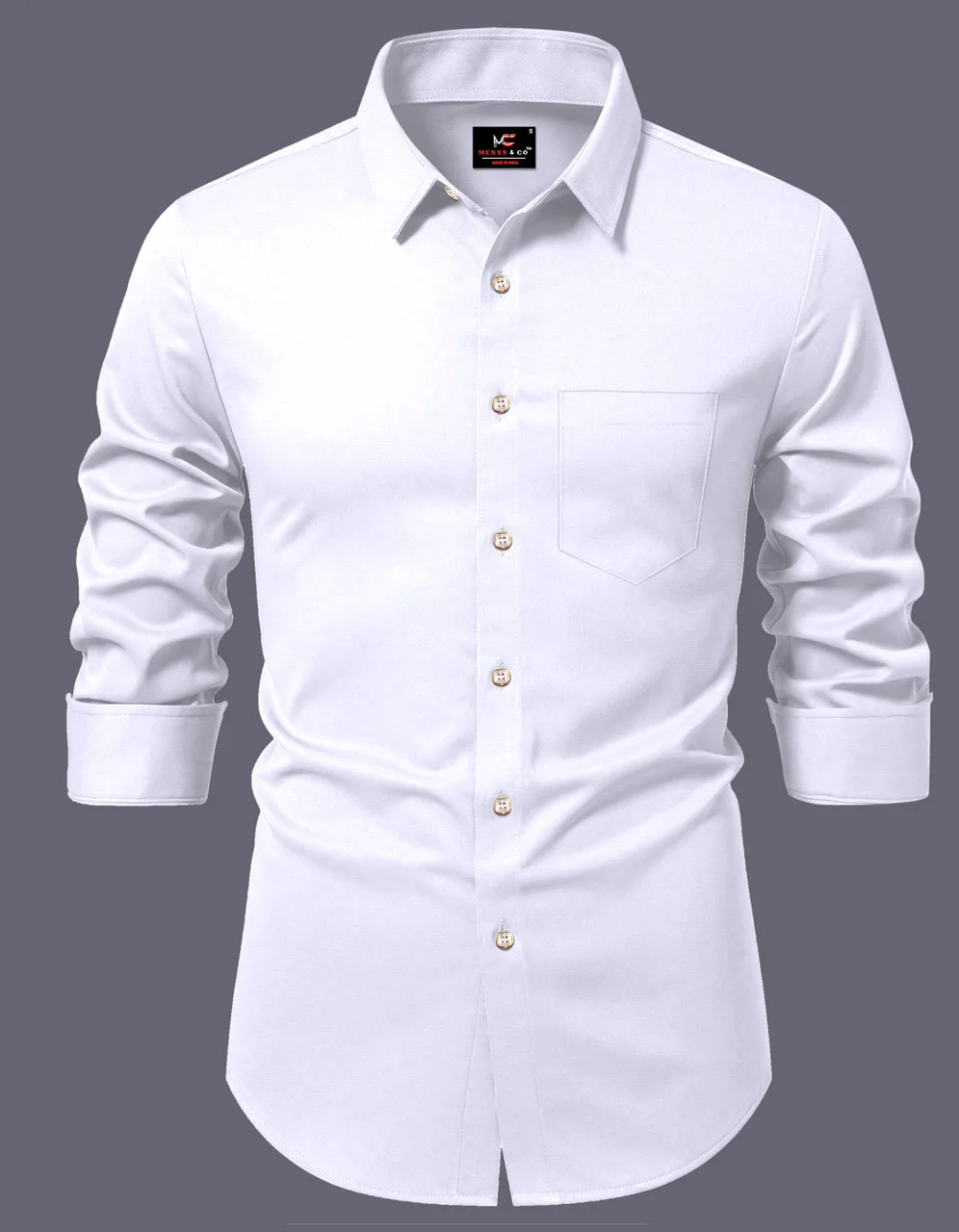 Men’s Solid White Cotton Casual Shirt | Slim Fit, Everyday Office & Summer Wear | Stylish & Branded image 1