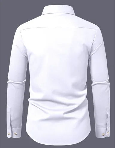 Men’s Solid White Cotton Casual Shirt | Slim Fit, Everyday Office & Summer Wear | Stylish & Branded thumbnail 1