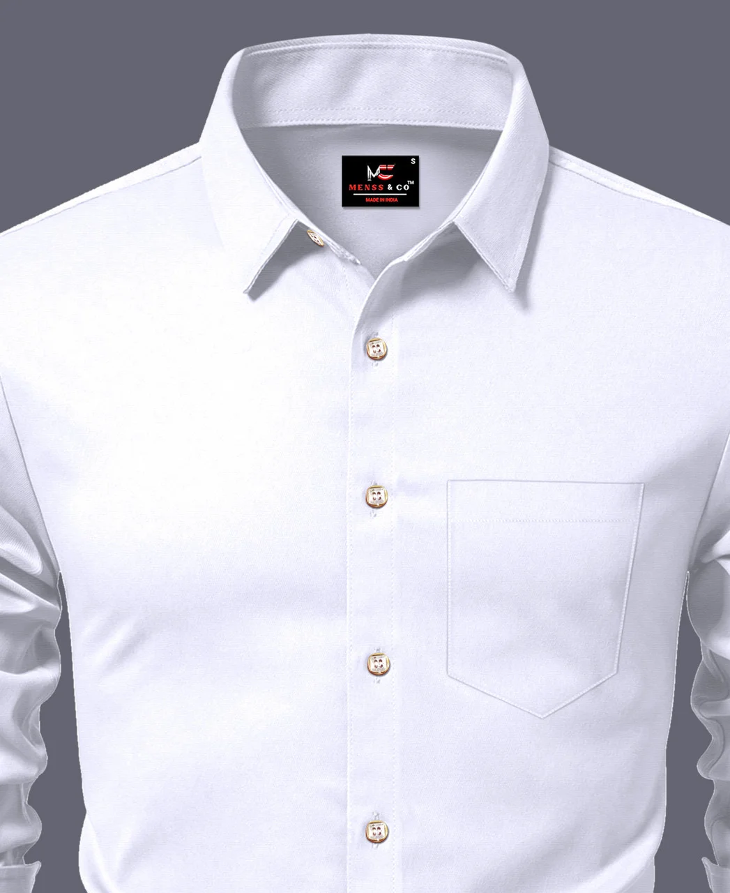 Men’s Solid White Cotton Casual Shirt | Slim Fit, Everyday Office & Summer Wear | Stylish & Branded image 4
