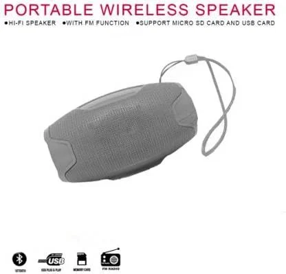 AO-105 Grey Bluetooth Wireless Speaker with Mic | Flashlight 5W Loud Bass | Portable Stereo Speaker for Phone Outdoor Use | Rechargeable USB Support image 2