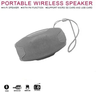 AO-105 Grey Bluetooth Wireless Speaker with Mic | Flashlight  5W Loud Bass | Portable Stereo Speaker for Phone Outdoor Use | Rechargeable  USB Support thumbnail 1