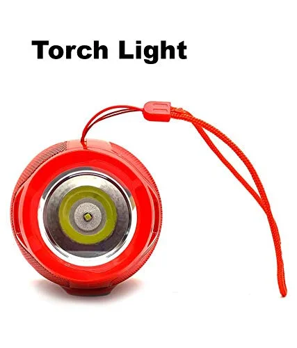 AO-105 Red Bluetooth Wireless Speaker with Mic, Flashlight, 5W Loud Bass | Portable Stereo Speaker for Phone & Outdoor Use | Rechargeable & USB Support image 2