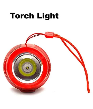 AO-105 Red Bluetooth Wireless Speaker with Mic, Flashlight, 5W Loud Bass | Portable Stereo Speaker for Phone & Outdoor Use | Rechargeable & USB Support thumbnail 1