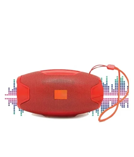 AO-105 Red Bluetooth Wireless Speaker with Mic, Flashlight, 5W Loud Bass | Portable Stereo Speaker for Phone & Outdoor Use | Rechargeable & USB Support image 1