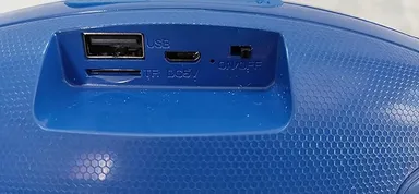 AO-105 Blue Bluetooth Wireless Speaker with Mic, Flashlight, 5W Loud Bass | Portable Stereo Speaker for Phone , Outdoor Use | Rechargeable , USB Support thumbnail 1