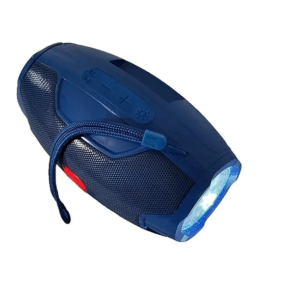 AO-105 Blue Bluetooth Wireless Speaker with Mic, Flashlight, 5W Loud Bass | Portable Stereo Speaker for Phone , Outdoor Use | Rechargeable , USB Support image 4