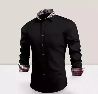  Men Solid Casual Black Shirt | Slim Fit Stylish Daily Wear| Under ₹1000 for Office & Party thumbnail 0