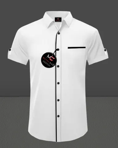 Men White Solid Cotton Casual Shirt Slim Fit Full Sleeves Breathable Summer Wear Formal Casual Shirt Office Wear Lightweight Stylish Shirt for Men India Daily Wear Fashion thumbnail 0
